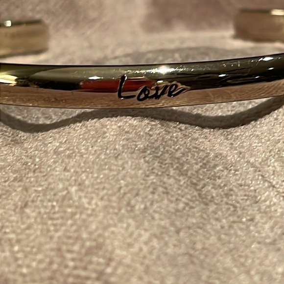 Gold Love Minimalist Cuff Bracelet - Picture 3 of 3